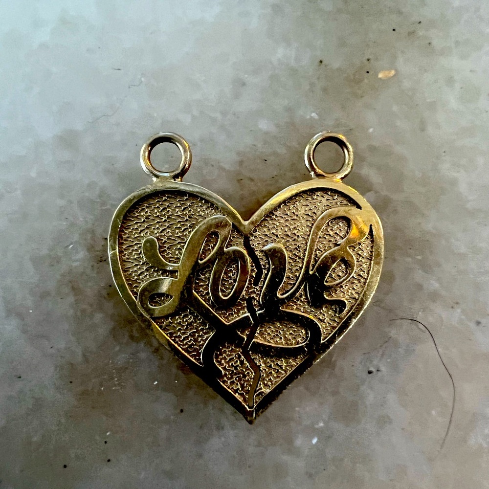 10k KOS Break-a-Part double pendant Heart "Love"